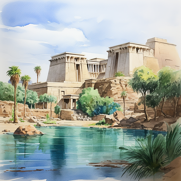 Read more about the article “Philae Temple digital Watercolor Portraits: Capturing Egypt’s Beauty”4 PNG files , Commercial Use