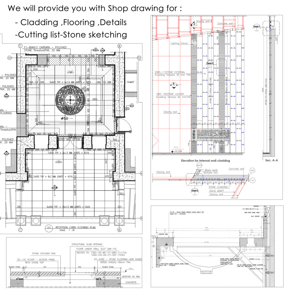 Read more about the article We will make marble shop drawings & Cutting lists and stone sketches