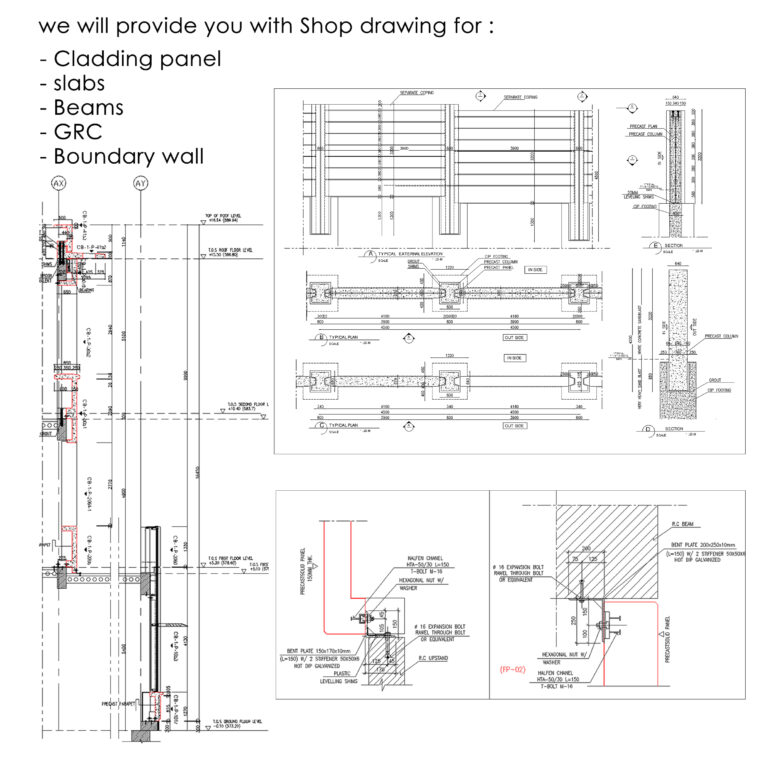 Read more about the article We will do shop precast shop drawing for cladding , beams & slabs